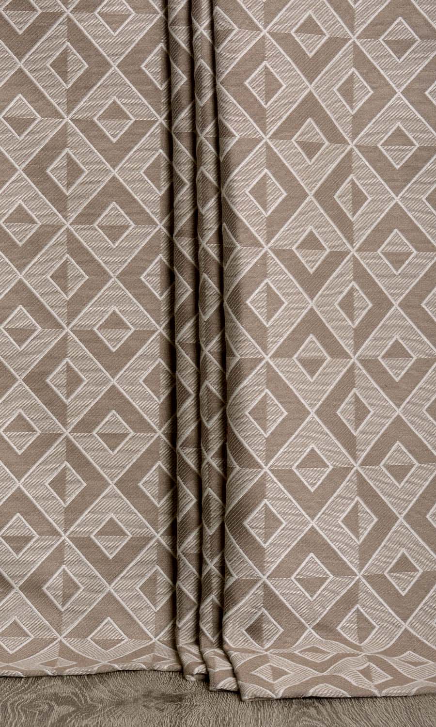 Geometric  Window Treatments Fabric By the Metre (Mocha Brown)