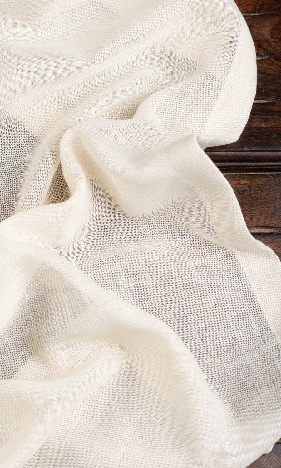 Plain Sheer Fabric By the Metre for Curtains & Drapes (Ivory/ Pale Beige)