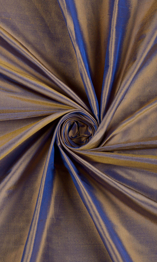 Shantung Silk Home Décor Fabric Sample (Purple/ Gold)