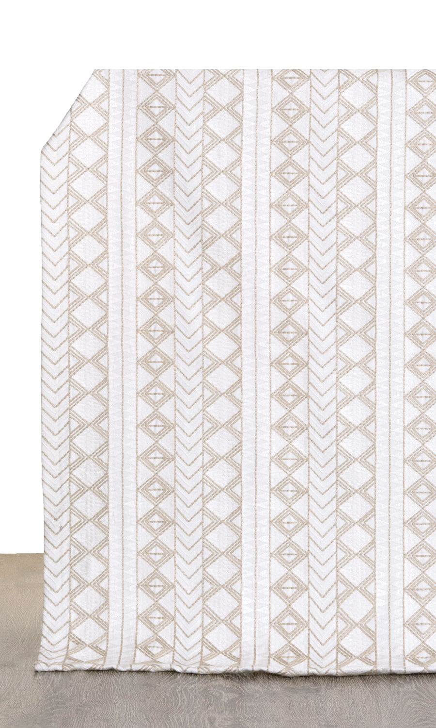 Ikat Textured Window Treatments Fabric Sample (white/ Beige)