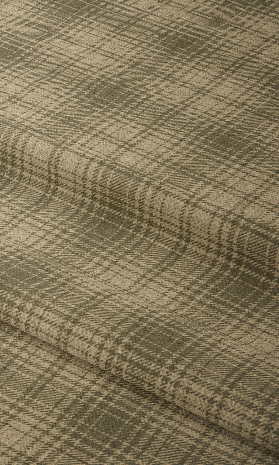Plaid Print Free Fabric Material Sample (Olive Green & Beige)