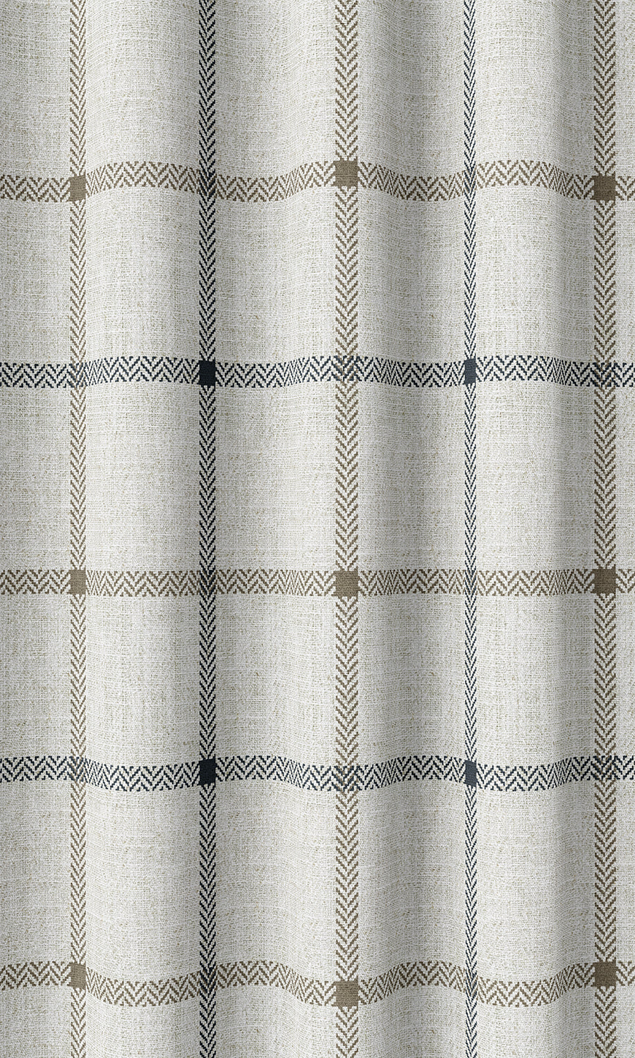 Check Patterned Home Décor Fabric Sample (Oatmeal White)
