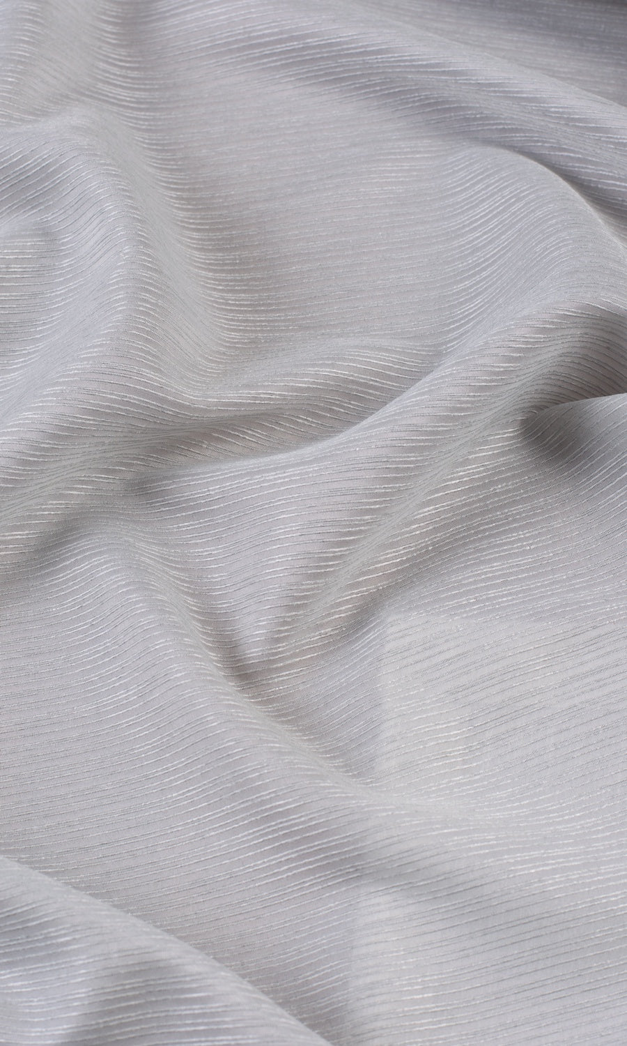 Striped Sheer Fabric By the Metre for Curtains & Drapes (Pale Gray)