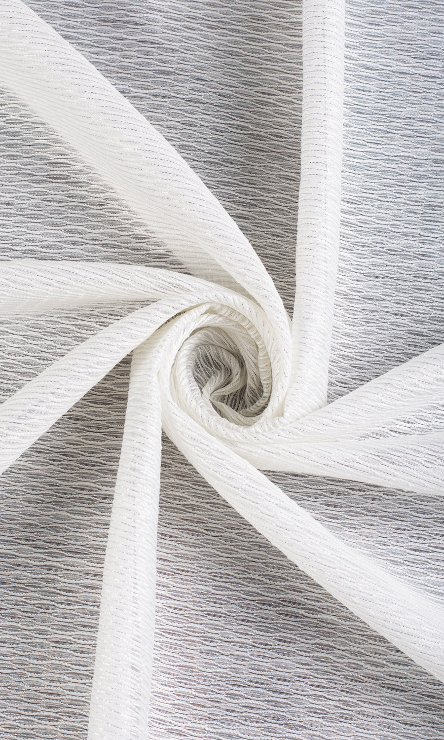 Textured Sheer Free Fabric Material Sample (White)