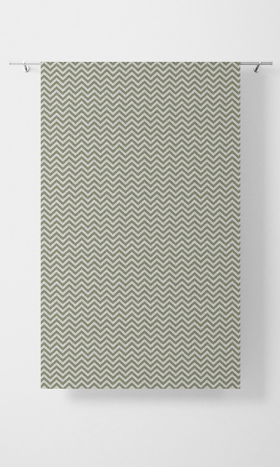 Modern Chevron Print Home Textile Fabric Material Sample (Green/ White)