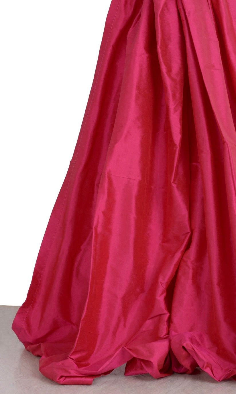 Shantung Silk Window Treatments Fabric By the Metre (Ruby Pink)