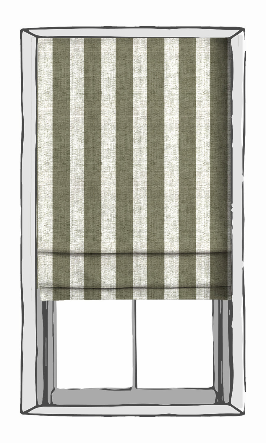 Striped Free Fabric Material Sample (Olive Green/ White)