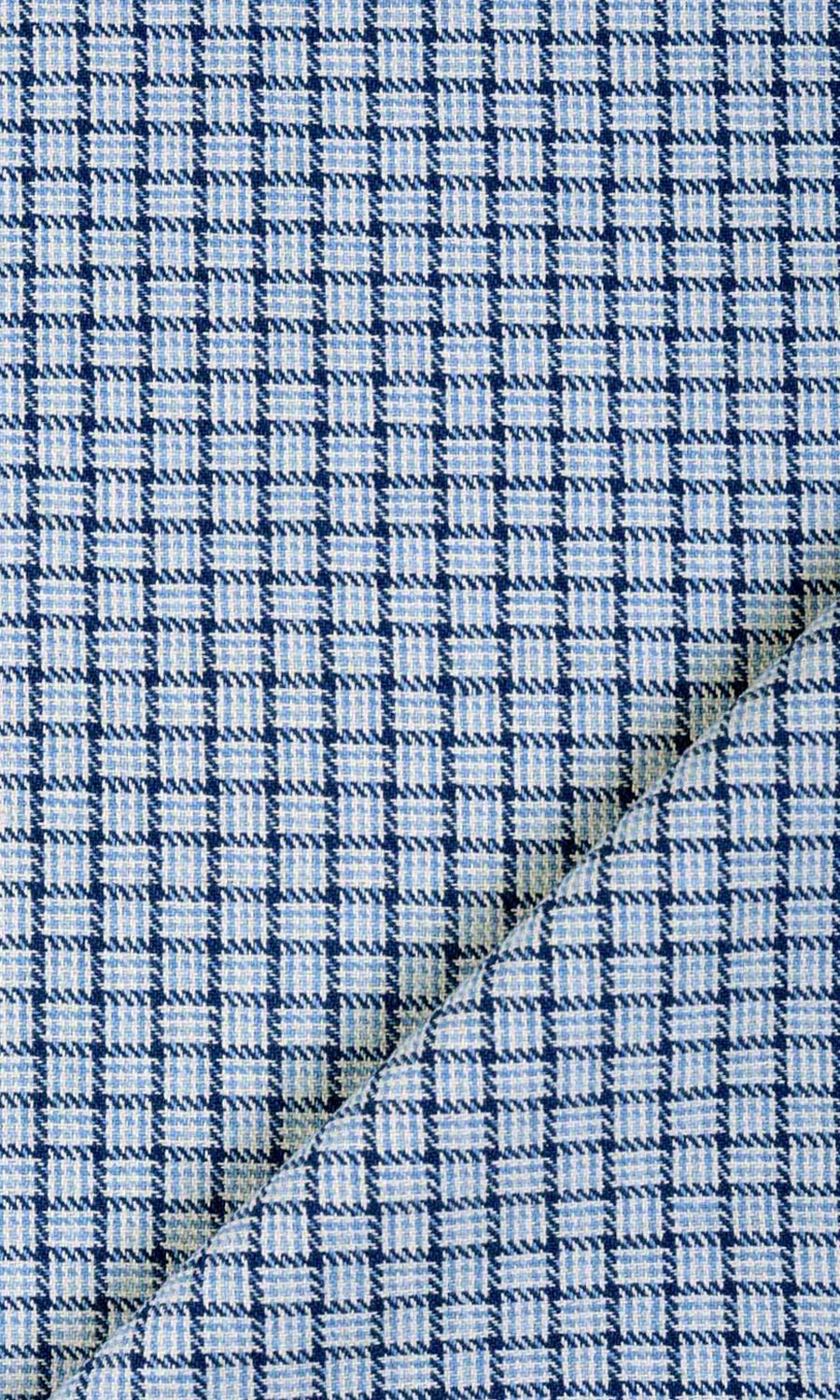 Basketweave Window Treatments Fabric Sample (Blue/ Sky Blue/ White)