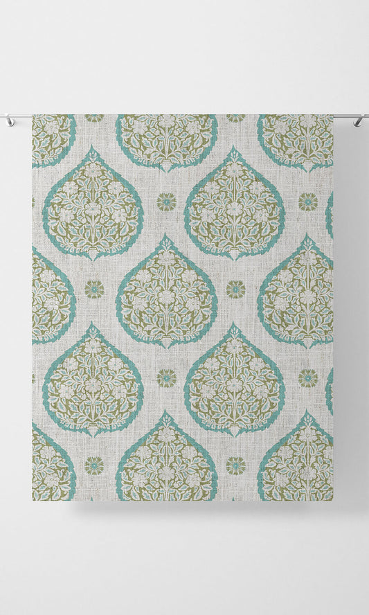Paisley Home Décor Fabric By the Yard (Blue/ Green)