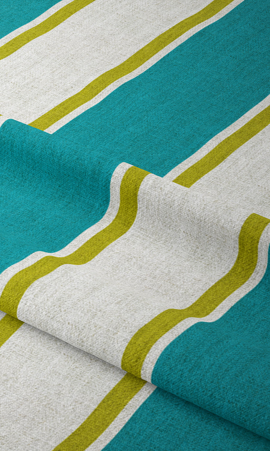 Striped Print Home Textile Fabric Material Sample (Pacific Blue)