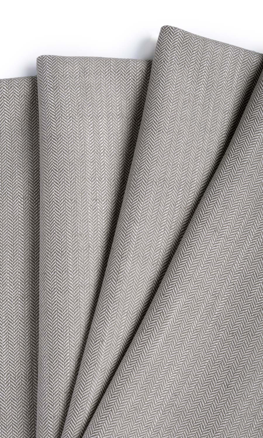 Herringbone Textured Window Treatments Fabric By the Metre (Grey)