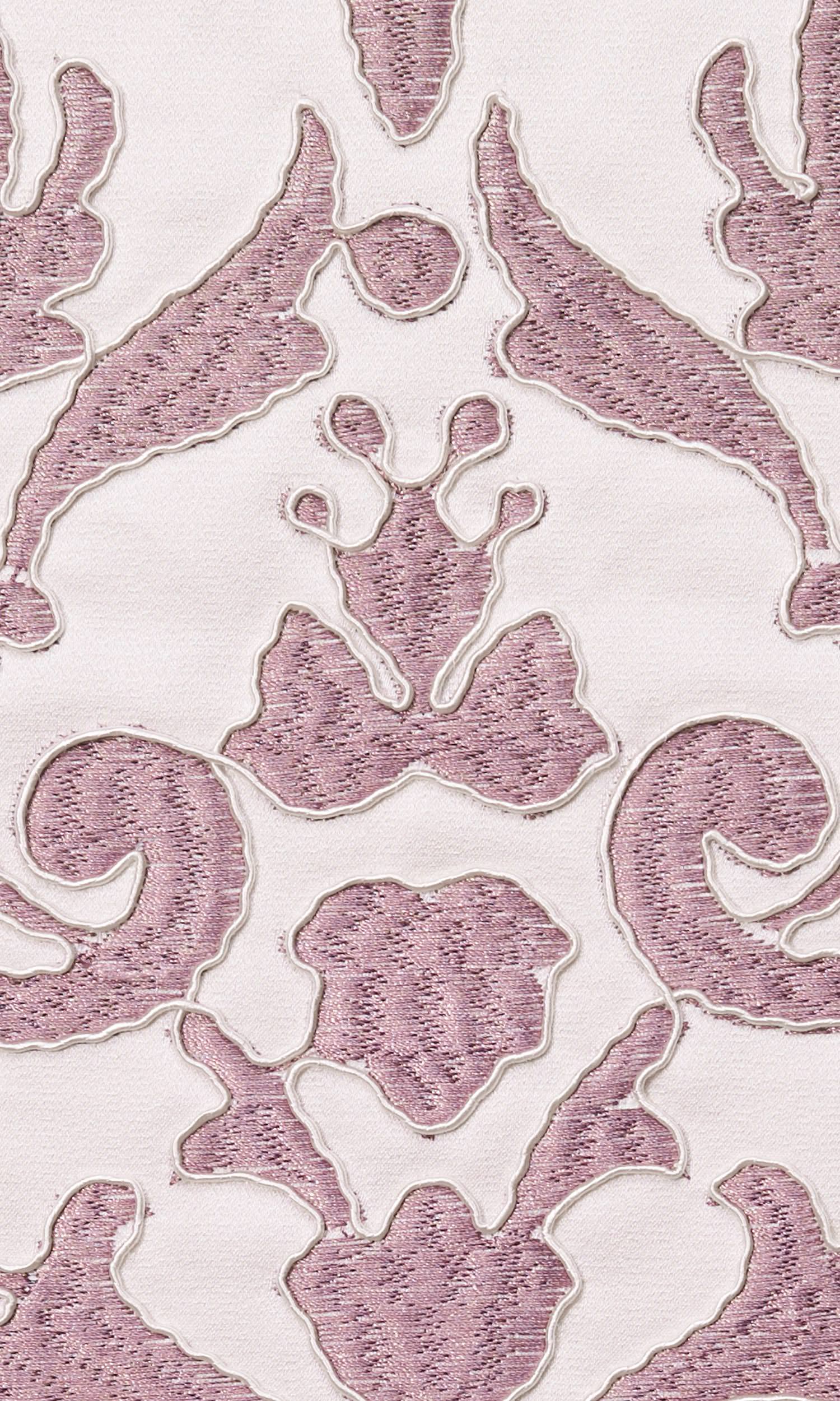 Damask Home Textile Fabric Material By the Metre (Mauve Pink/ White)