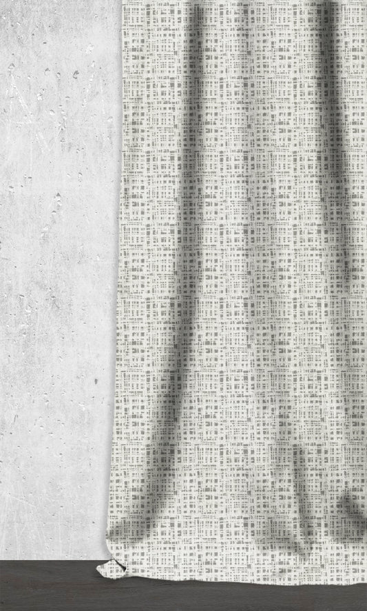 Abstract Print Drapes (White/ Pewter Grey)