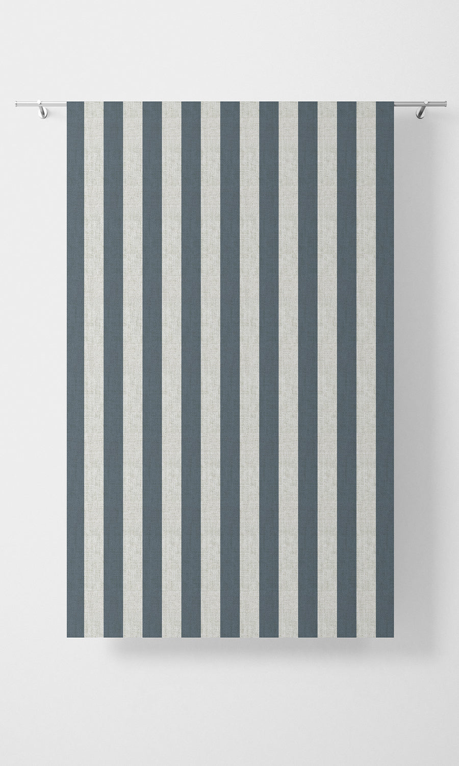 Modern Striped Home Textile Fabric Material Sample (Petrol Blue/ White)