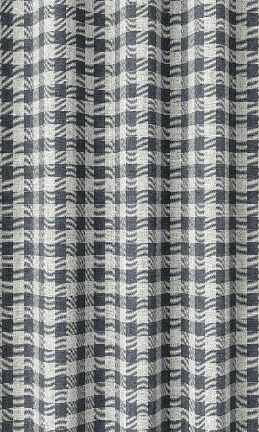 Check Patterned Home Décor Fabric Sample (Petrol Blue/ White)