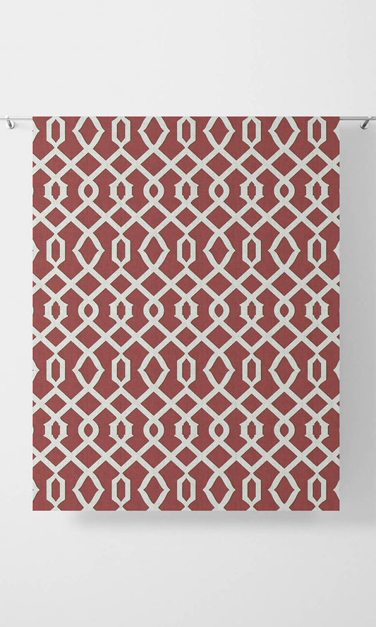 Trellis Patterned Curtains (Red)