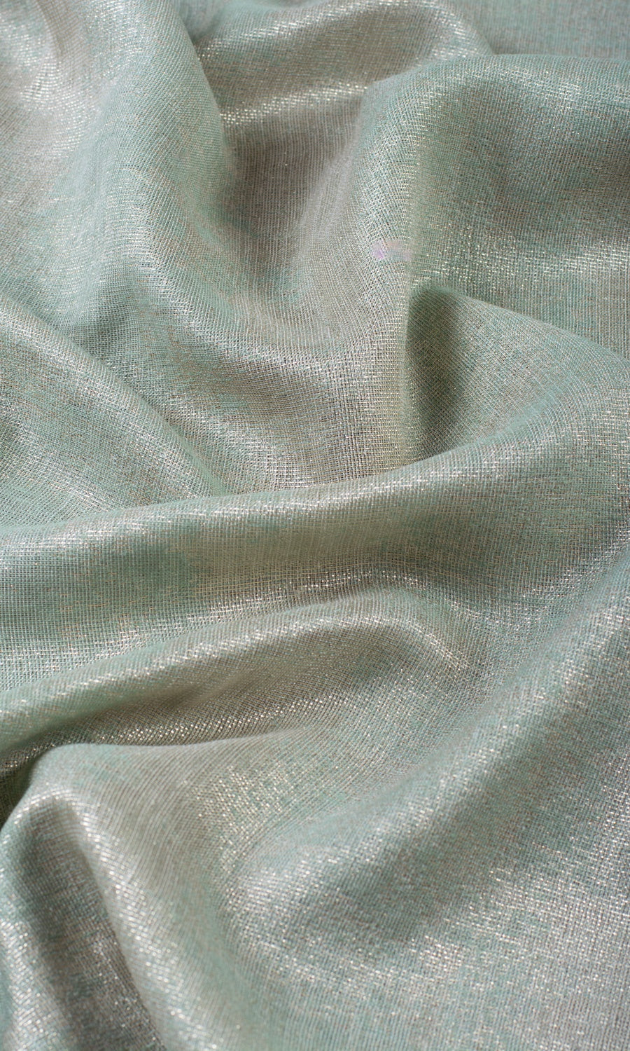 Textured Free Fabric Material Sample (Seafoam Green/ Gold)