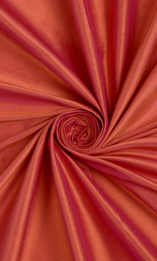 Shantung Silk Home Décor Fabric By the Metre (Brick Orange/ Red)
