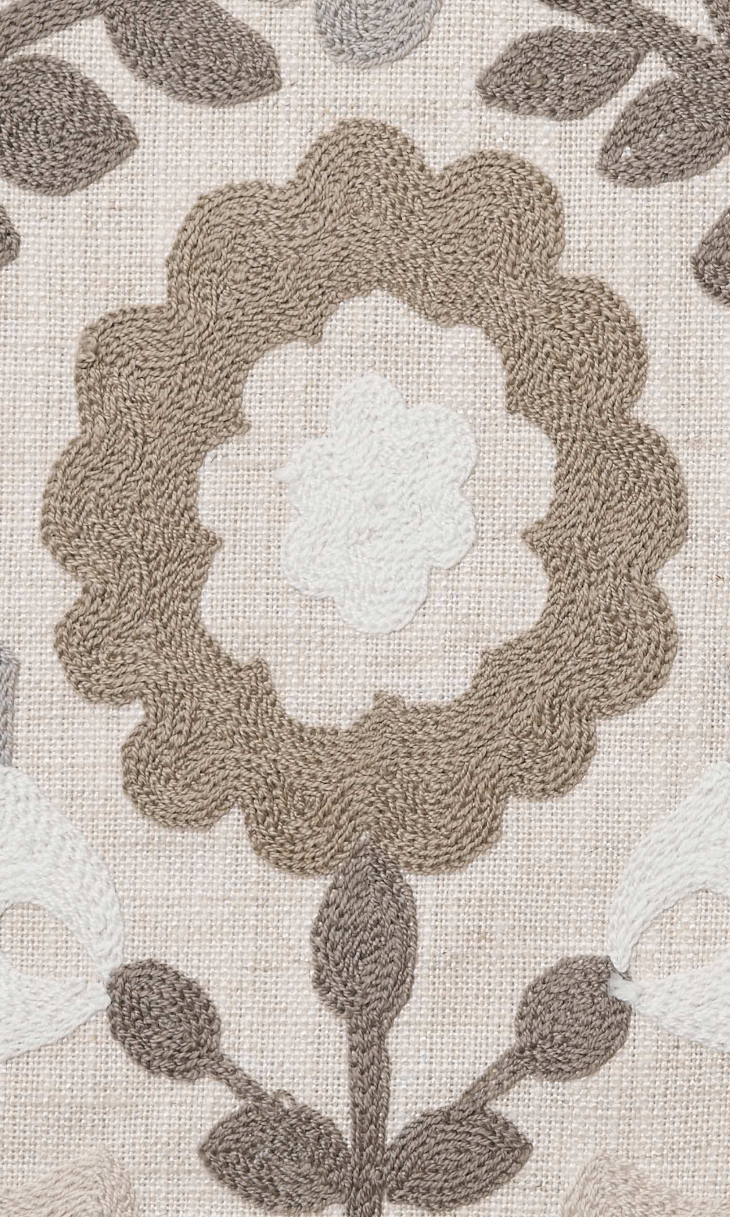 Floral Home Textile Fabric Material By the Metre (Beige/ Brown/ White)