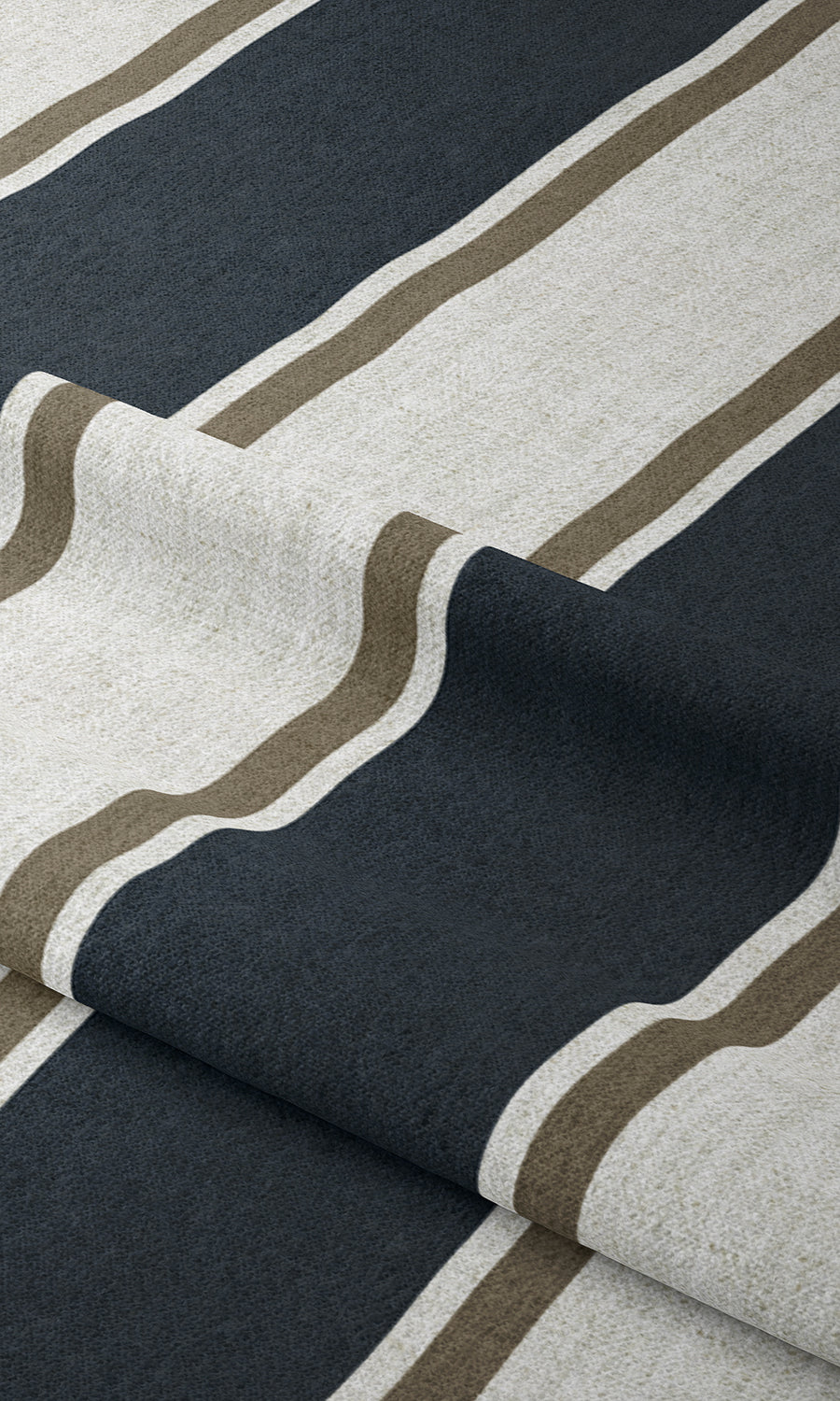 Geometric Window Treatments Fabric By the Metre (Navy Blue/ Brown)