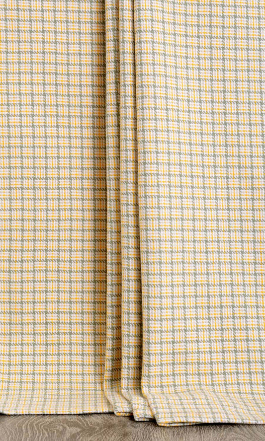 Basketweave Home Décor Fabric By the Metre (Yellow/ Gray/ White)