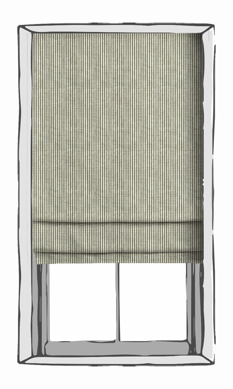 Striped Fabric Material By the Metre (Olive Green/ White)