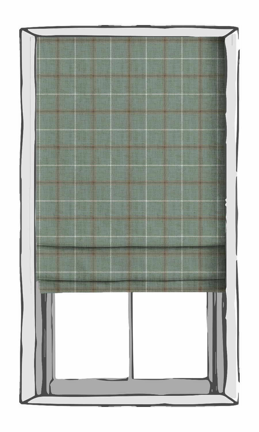 Checkered Free Fabric Material Sample (Duck Egg Blue)