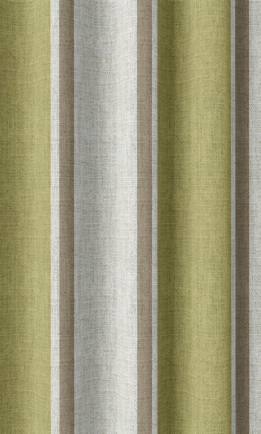 Modern Striped Print Home Décor Fabric Sample (Green/ Brown)