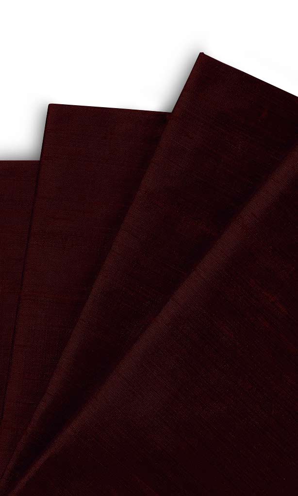 Pure Silk Window Treatments Fabric By the Metre (Burgundy Red)