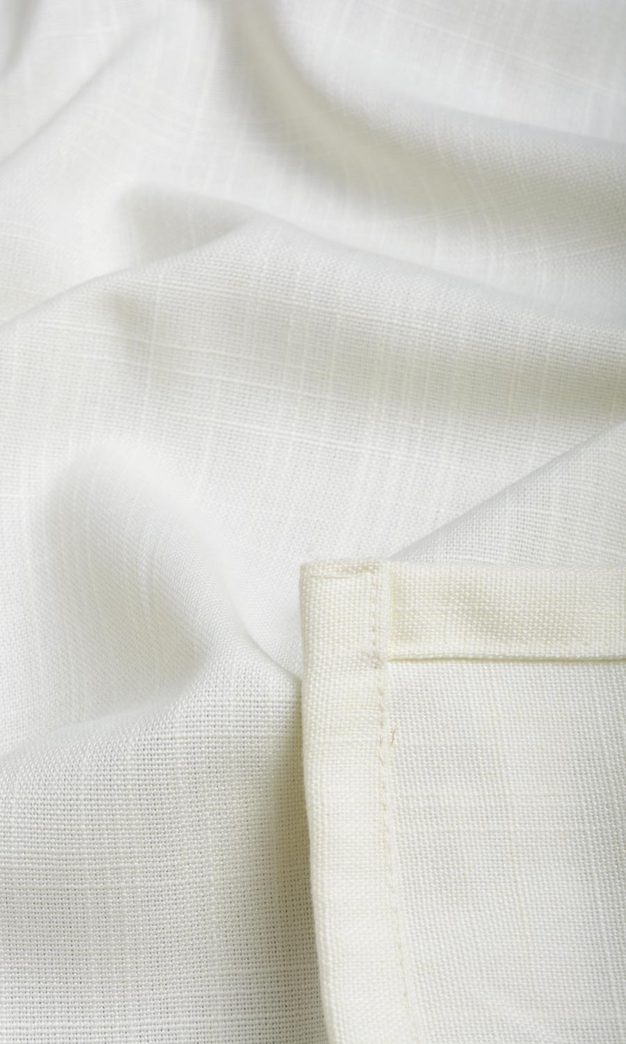 Plain Linen Texture Fabric By the Metre for Curtains & Drapes (White)
