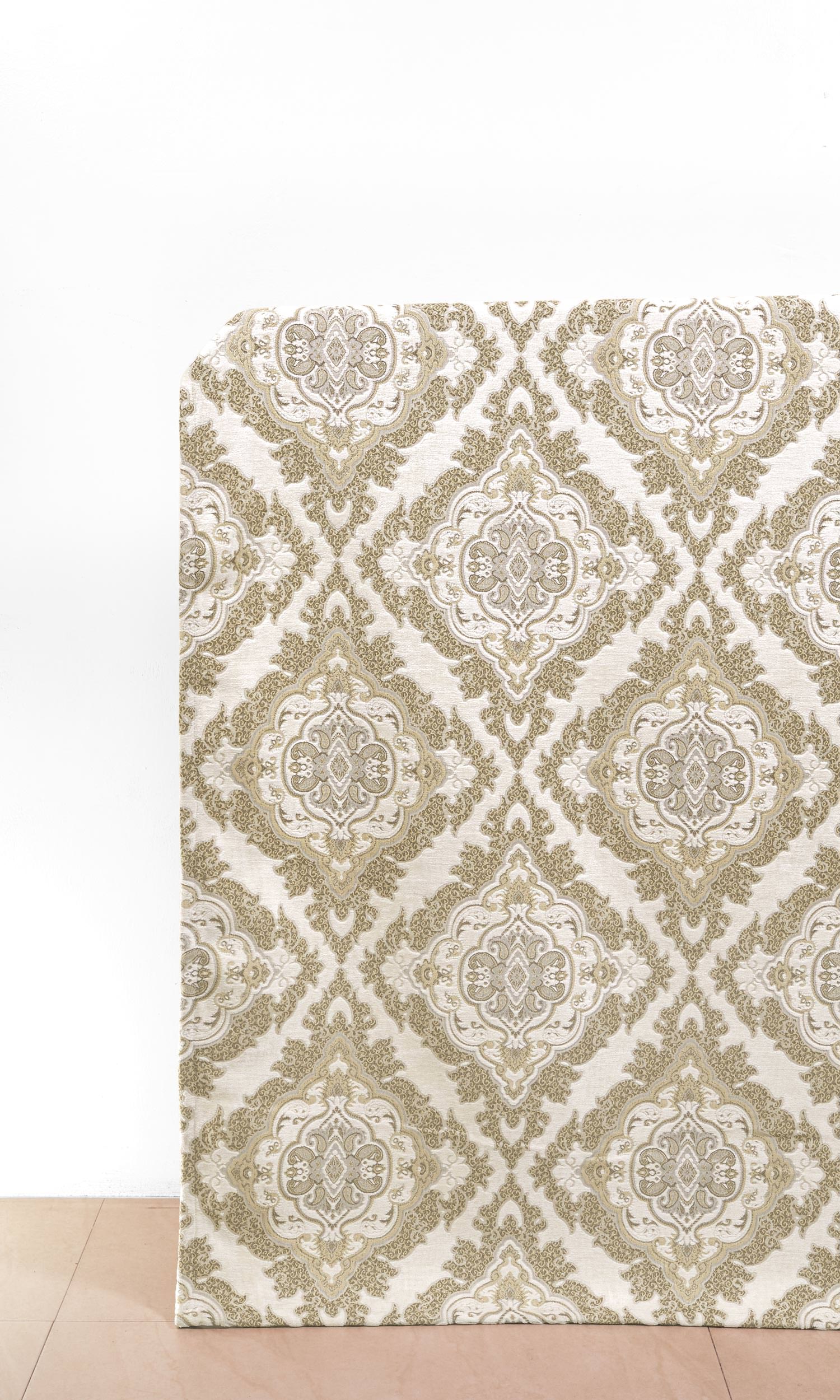 Damask Velvet Home Décor Fabric By the Metre (White/ Beige/ Brown)