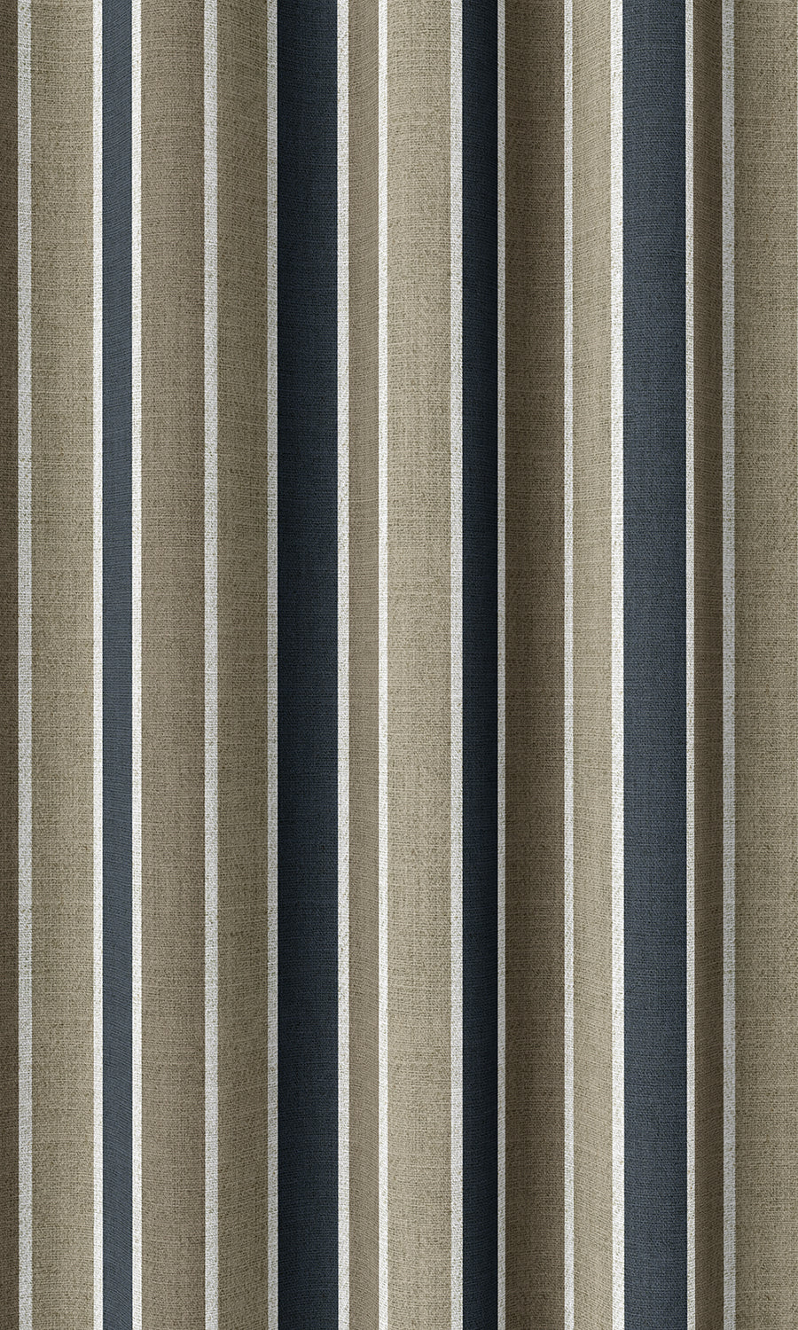 Striped Home Décor Fabric Sample (Navy Blue/ Brown)
