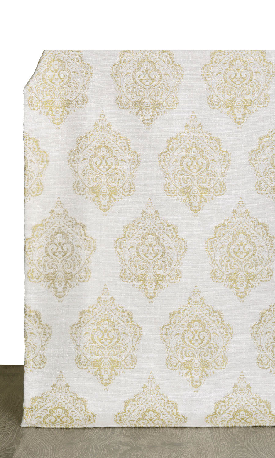 Patterned Window Treatments Fabric By the Metre (Off White/ Green)