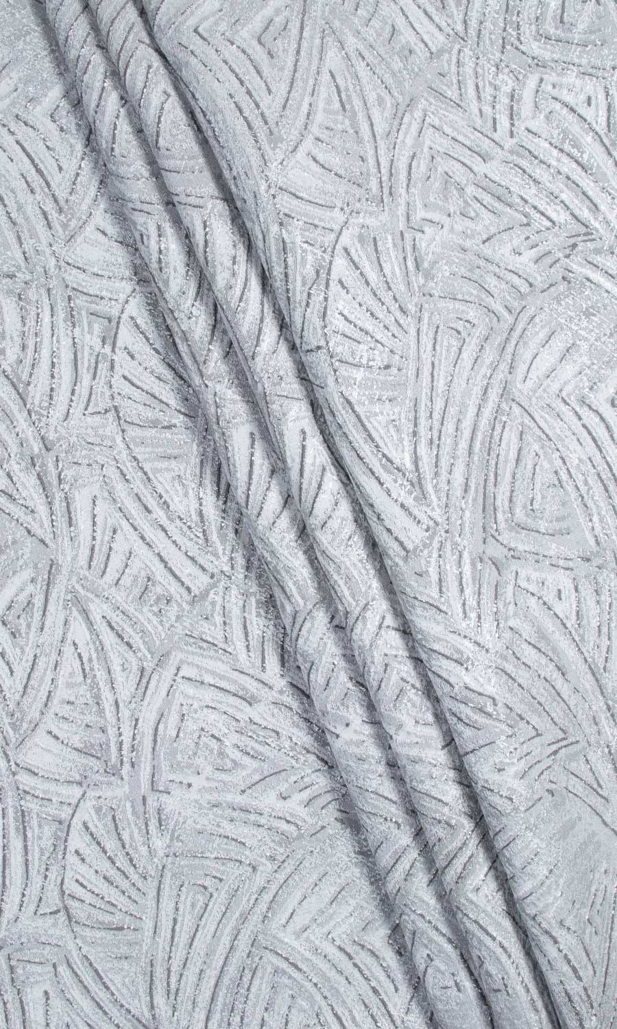 Self-Patterned Poly-Cotton Fabric By the Metre for Curtains & Drapes (Steel Grey)