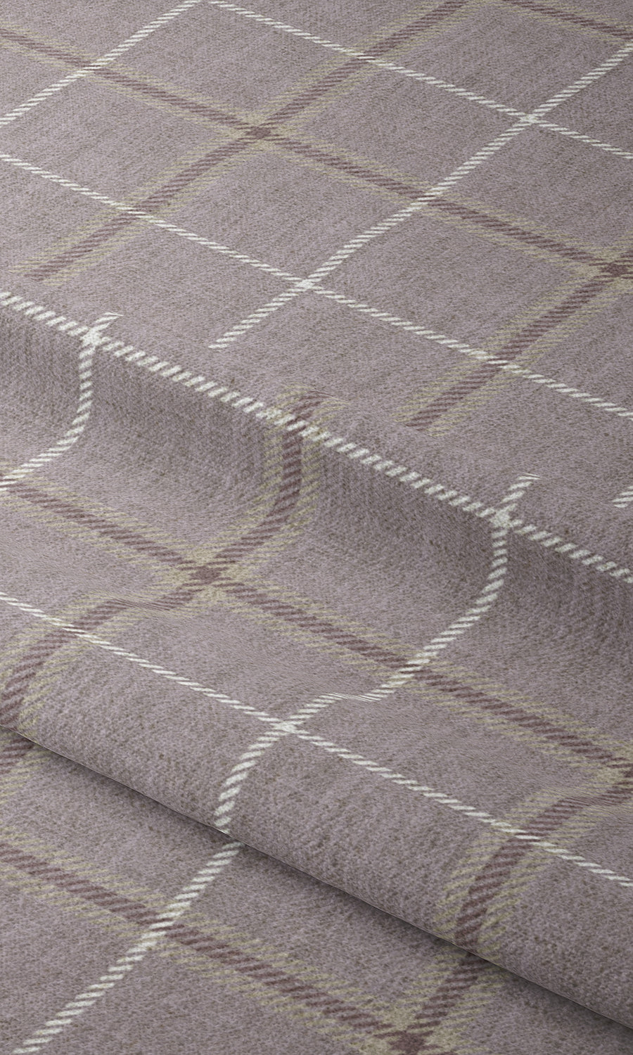 Modern Check Patterned Home Textile Fabric Material By the Metre (Lavender)