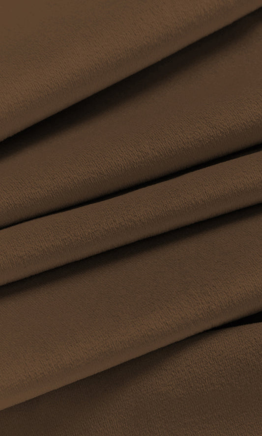 Velvet Curtain Panels (Earth Brown)
