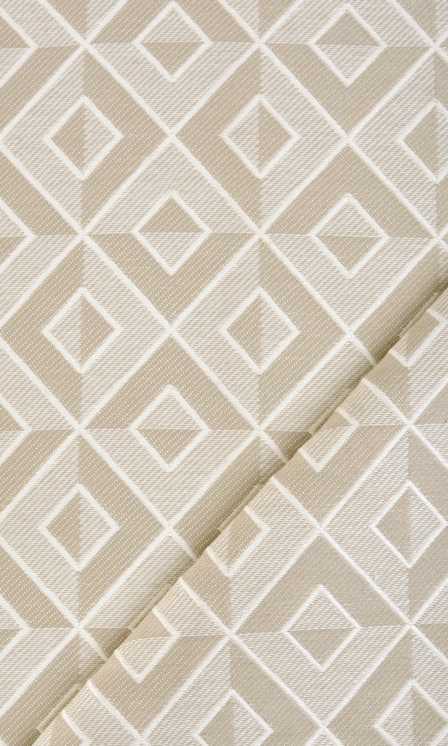 Argyle Patterned Fabric By the Metre for Curtains & Drapes (Tan/ Beige)