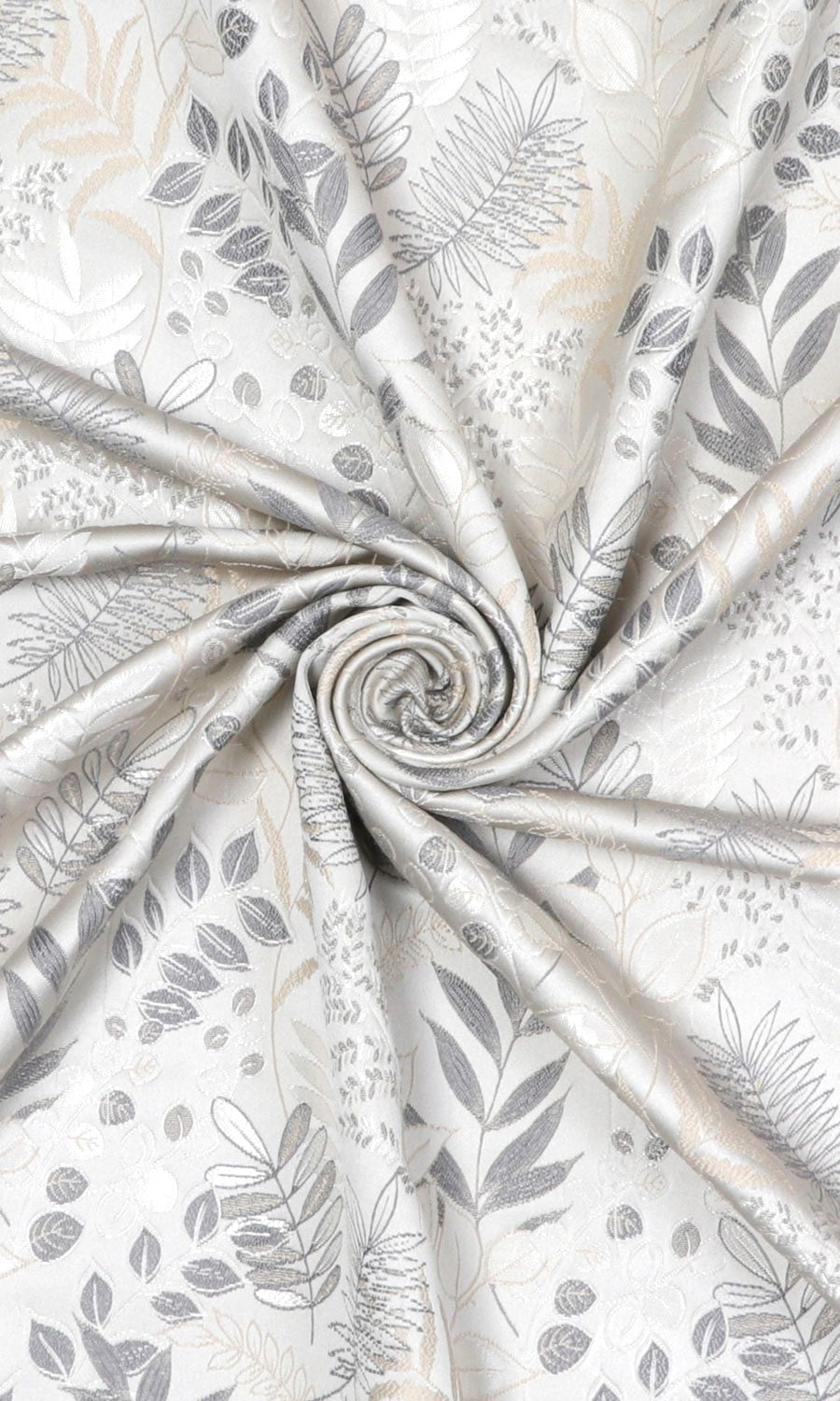 Botanical Free Fabric Material Sample (Pale Grey/ Warm White)