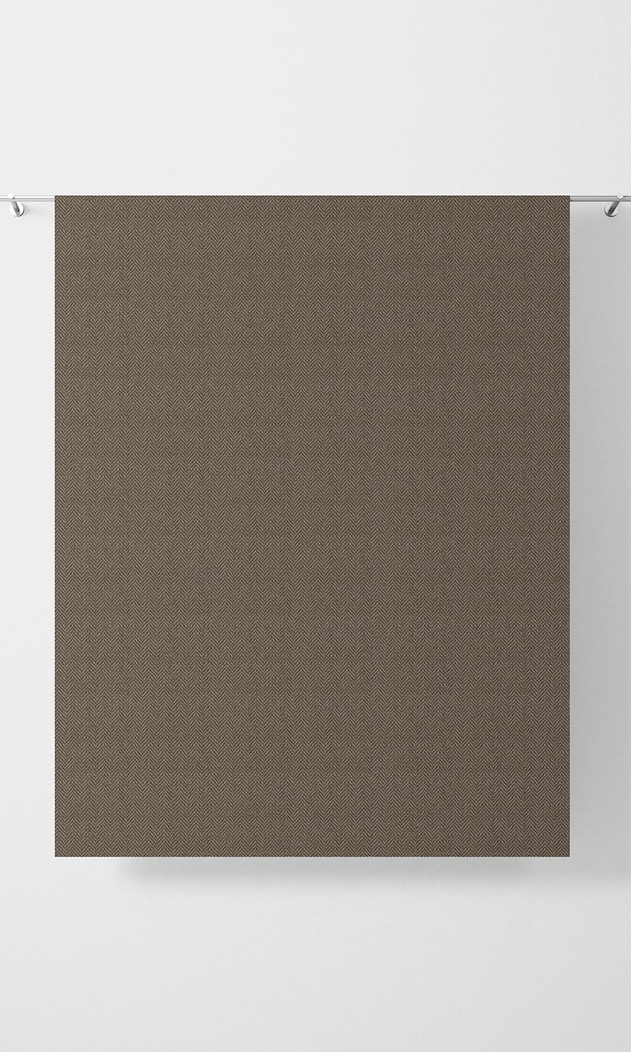 Herringbone Textured Fabric Material By the Metre (Brown)
