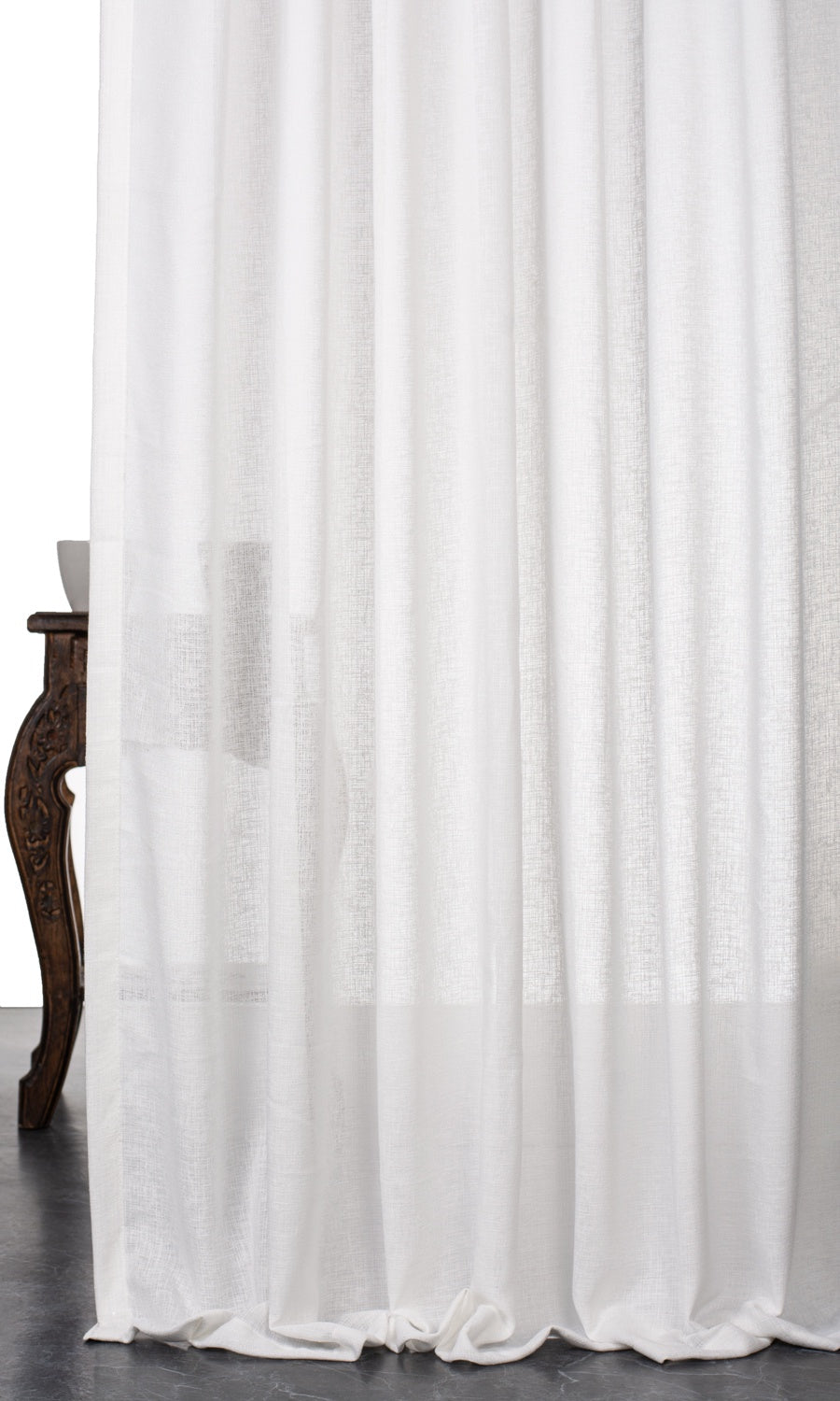 Plain Sheer Home Textile Fabric Material Sample (White)