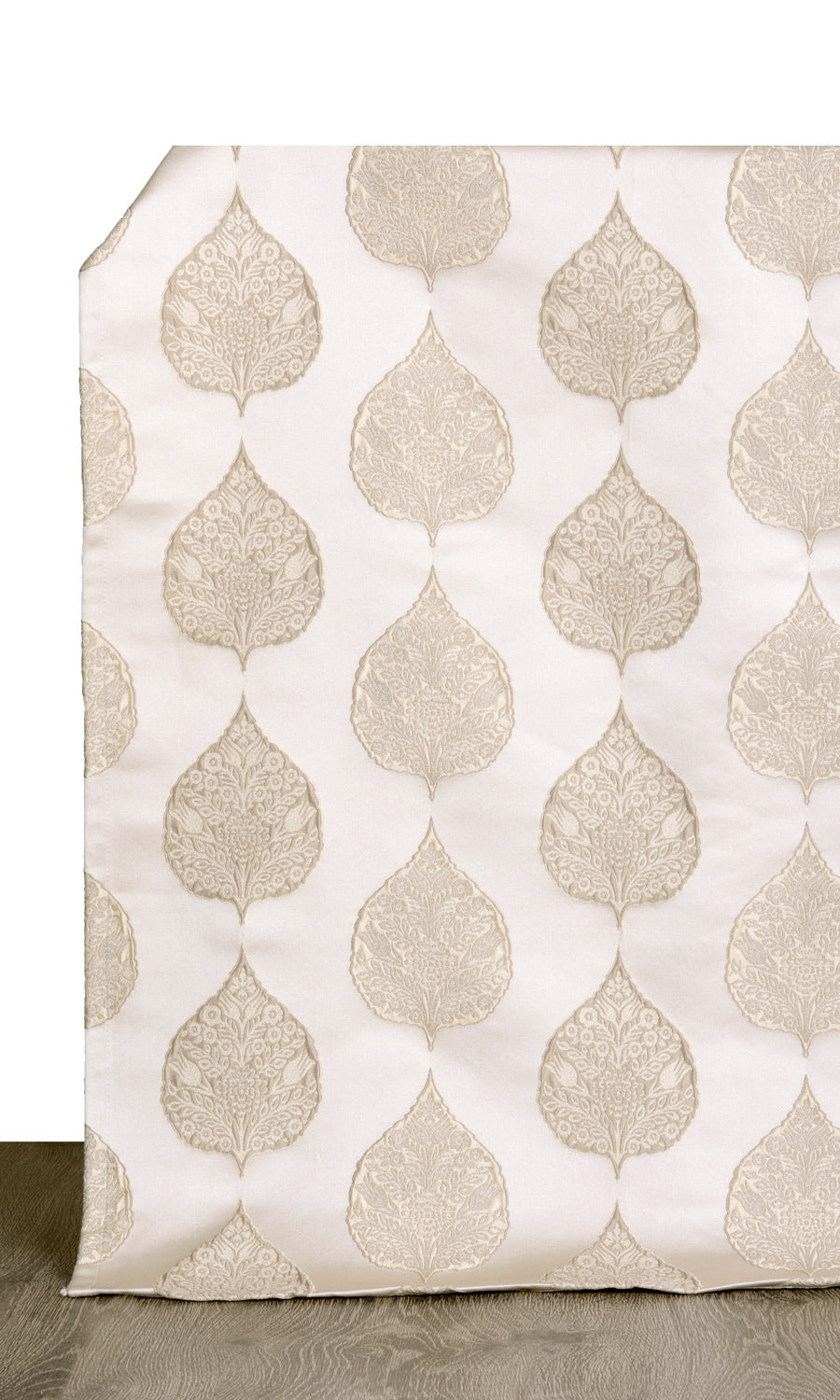 Ogee Patterned Window Treatments Fabric By the Metre (Ivory/ Beige)