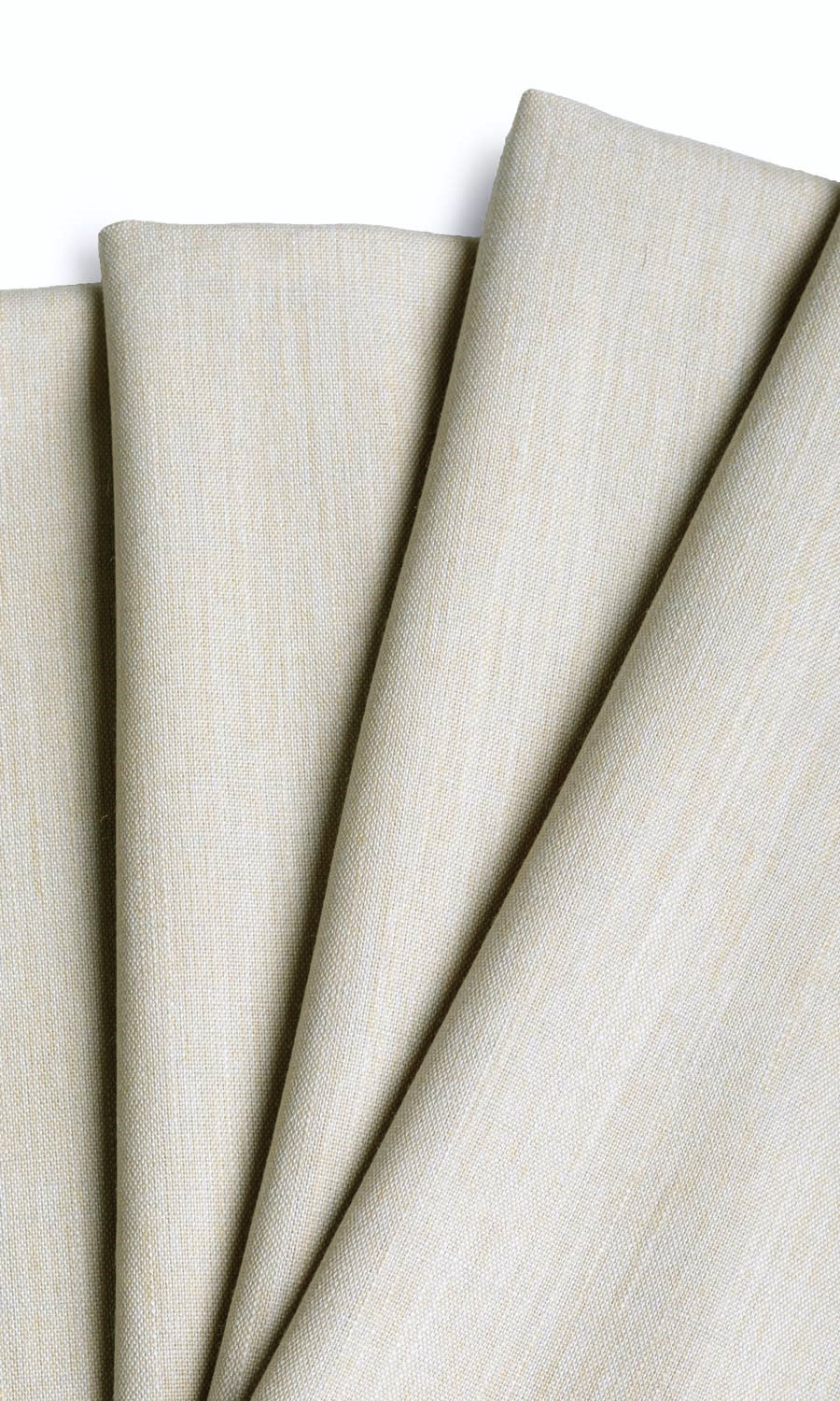 Plain Linen Texture Window Treatments Fabric By the Metre (Pale Grey/ Ivory)
