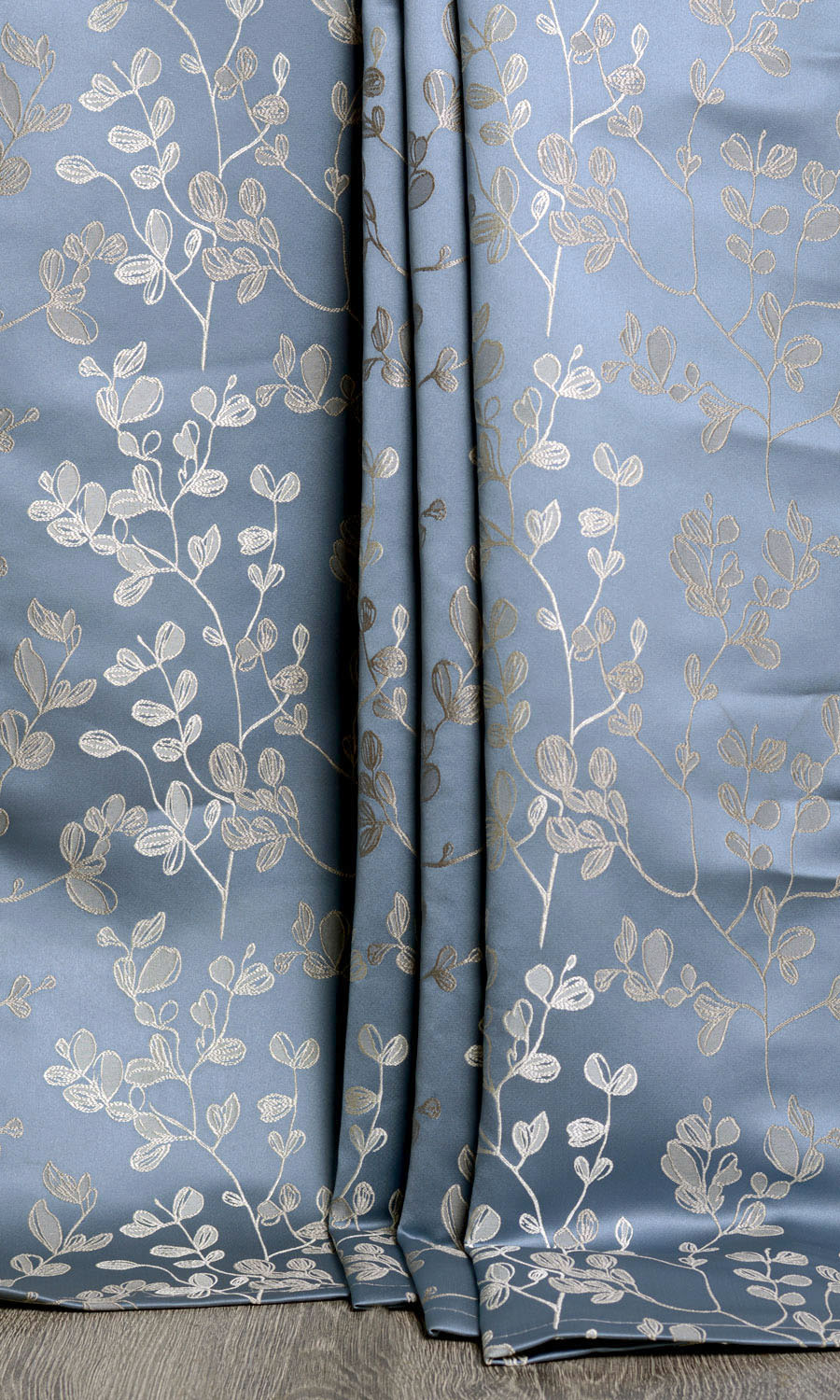 Floral Home Textile Fabric Material By the Metre (Navy Blue/ Ivory-Beige)
