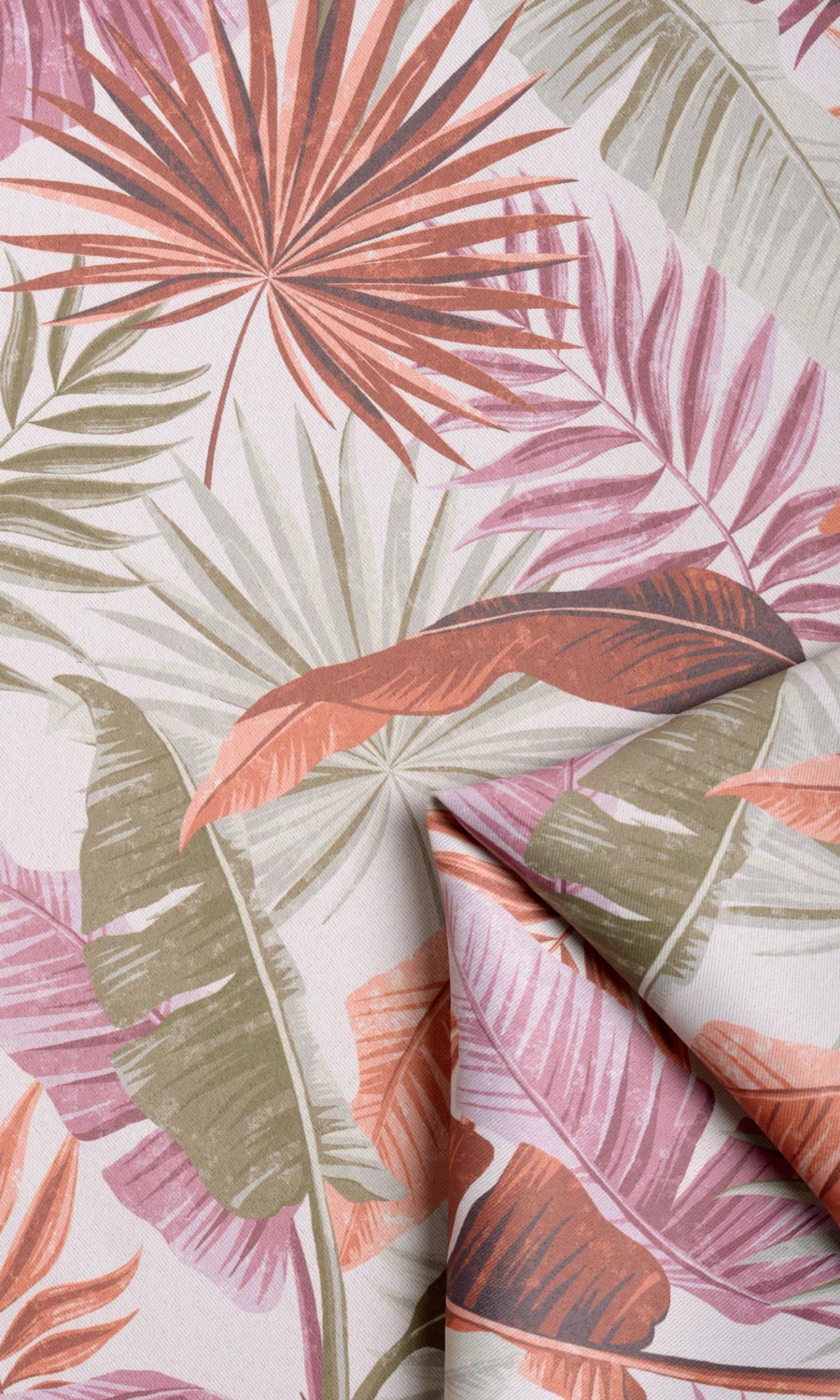 Botanical Floral Fabric Material By the Metre (Purple/ Green)