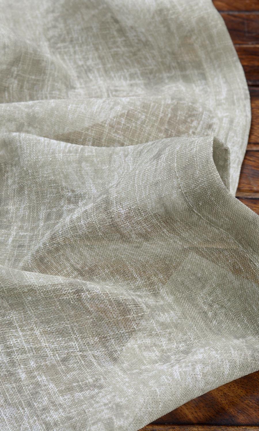 Textured Sheer Window Treatments Fabric Sample (Grey-Green)