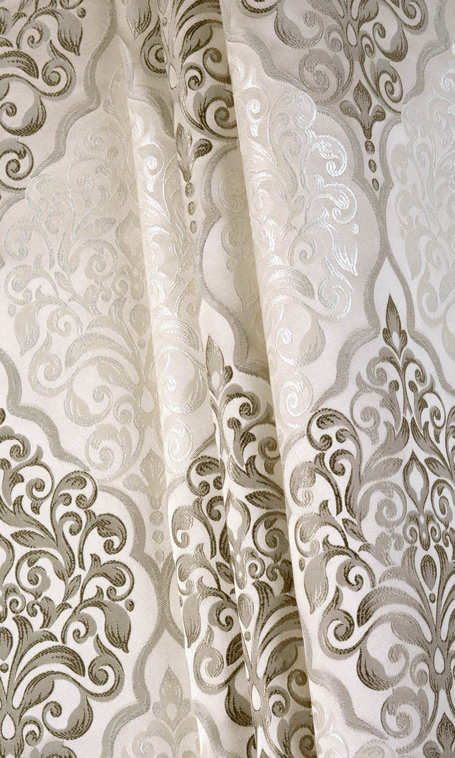 Damask Fabric Material By the Metre (Beige)