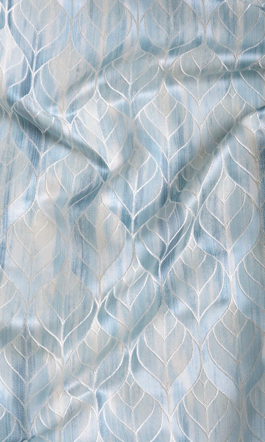 Petal Patterned Window Treatments Fabric Sample (Blue)
