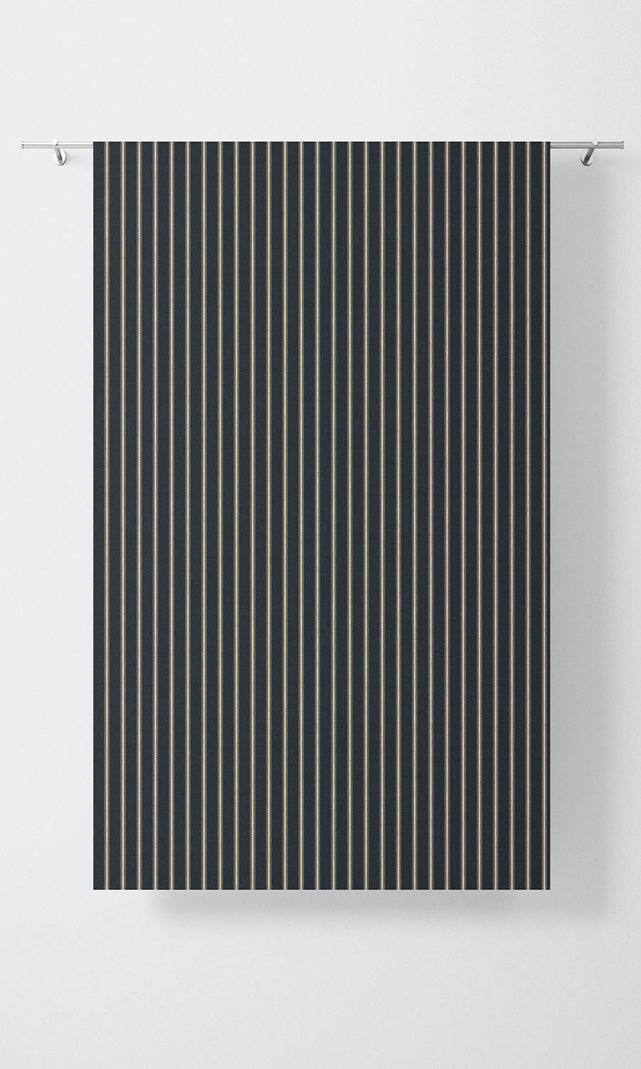 Modern Striped Print Home Textile Fabric Material By the Metre (Navy Blue/ Brown)