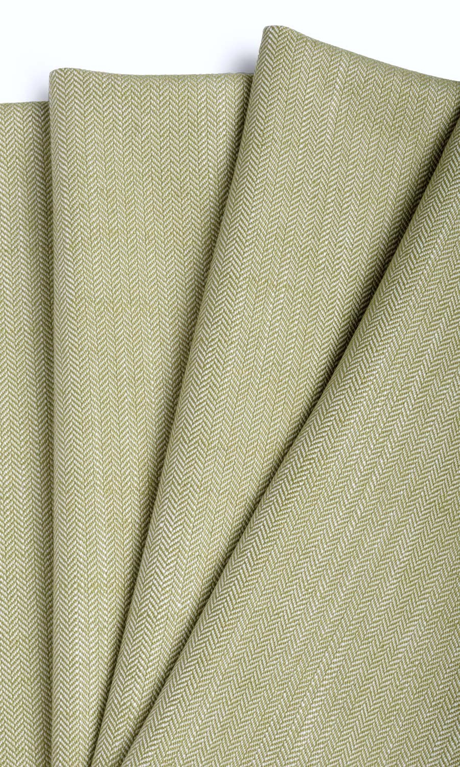 Herringbone Textured Window Treatments Fabric By the Metre (Olive Green)