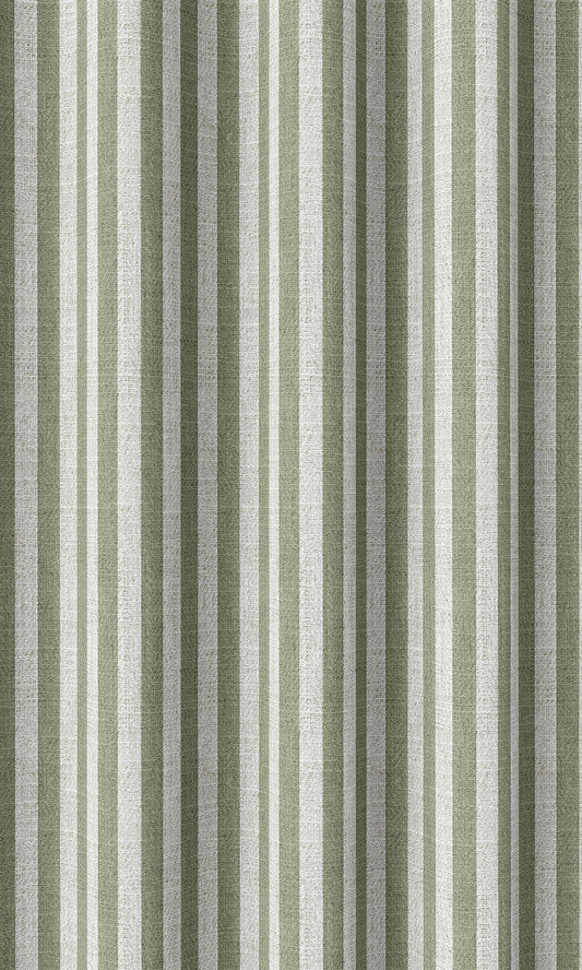 Modern Striped Home Décor Fabric By the Metre (Green/ White)
